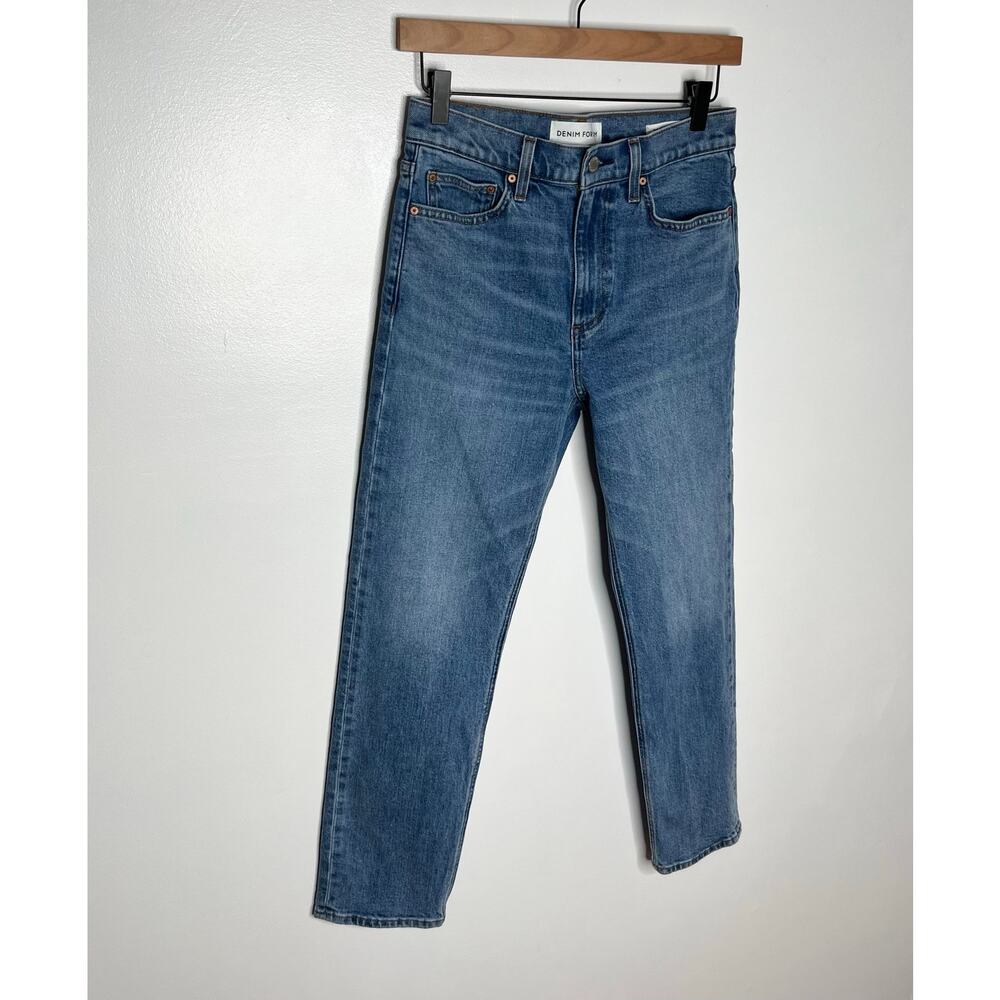 Denim Forum The ‘80s Stovepipe Hi Straight Jean 27 Blue Organic Cotton High Rise - Picture 3 of 12